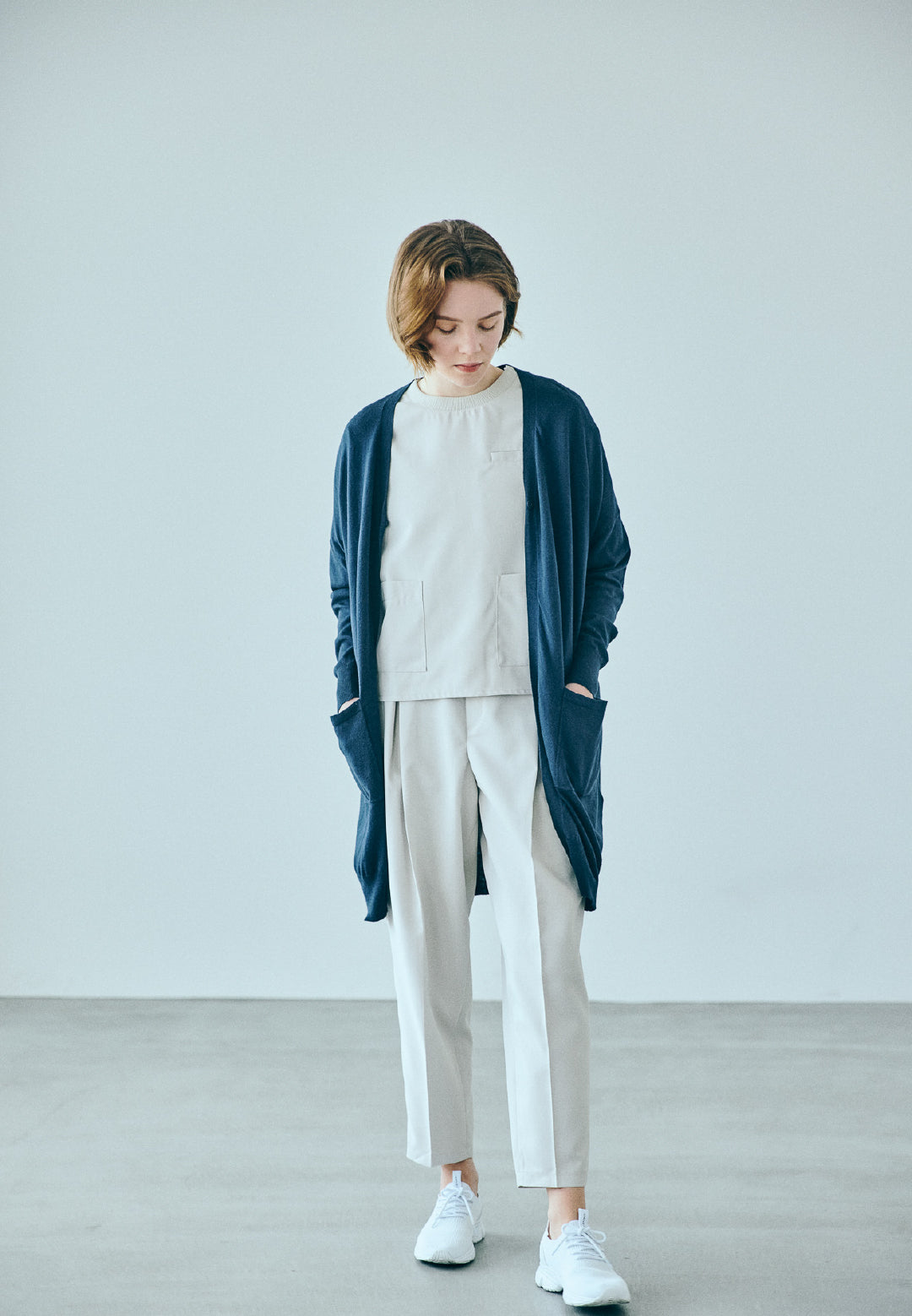 シルク カーディガン  ロング 66-696103