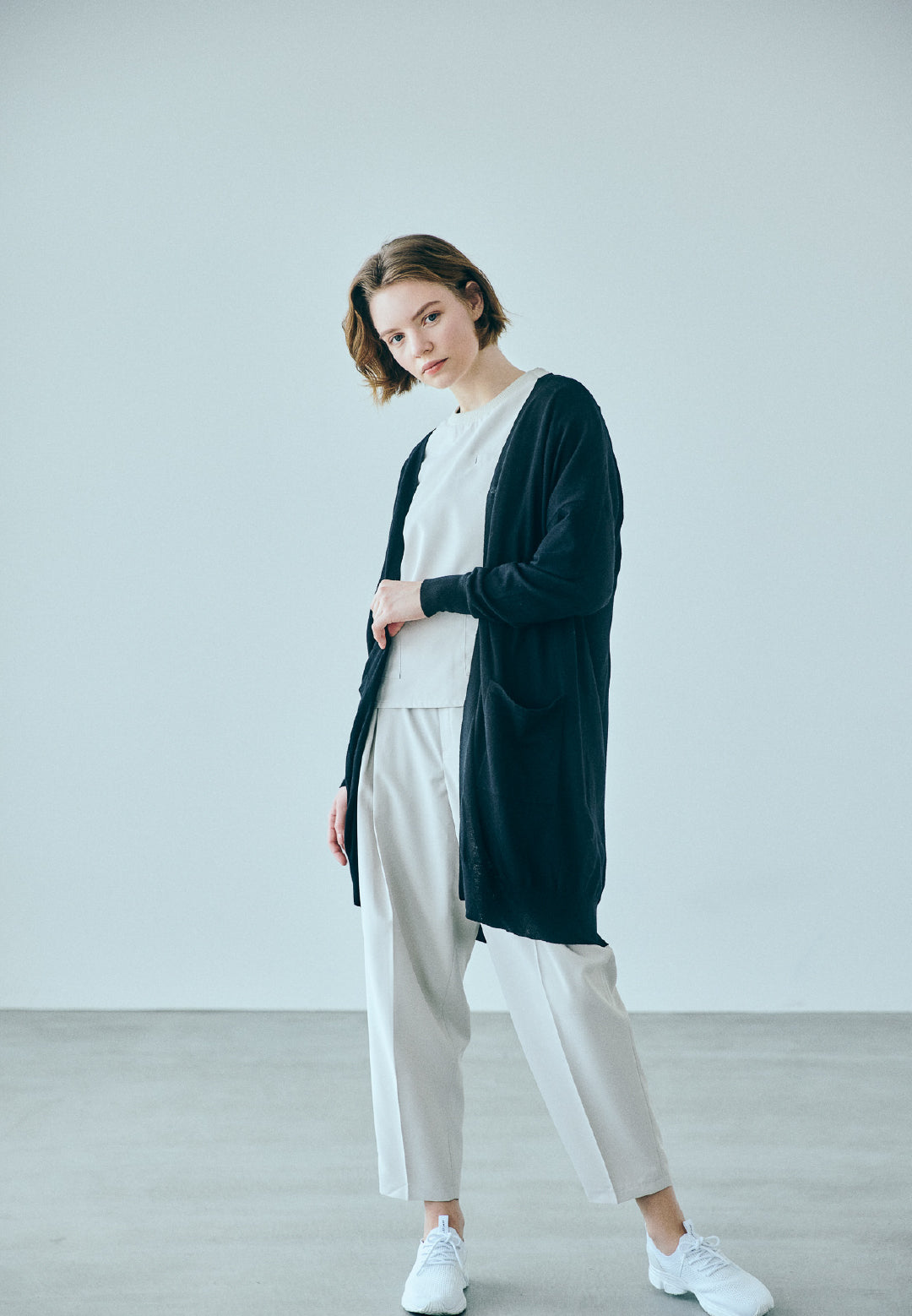 シルク カーディガン  ロング 66-696103